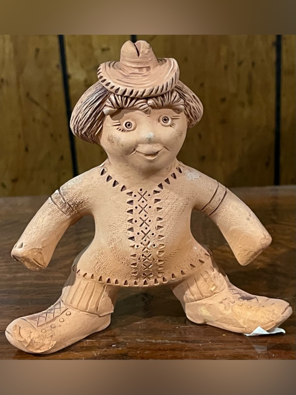 Handmade Terracotta Folk Doll Figurine - Cream